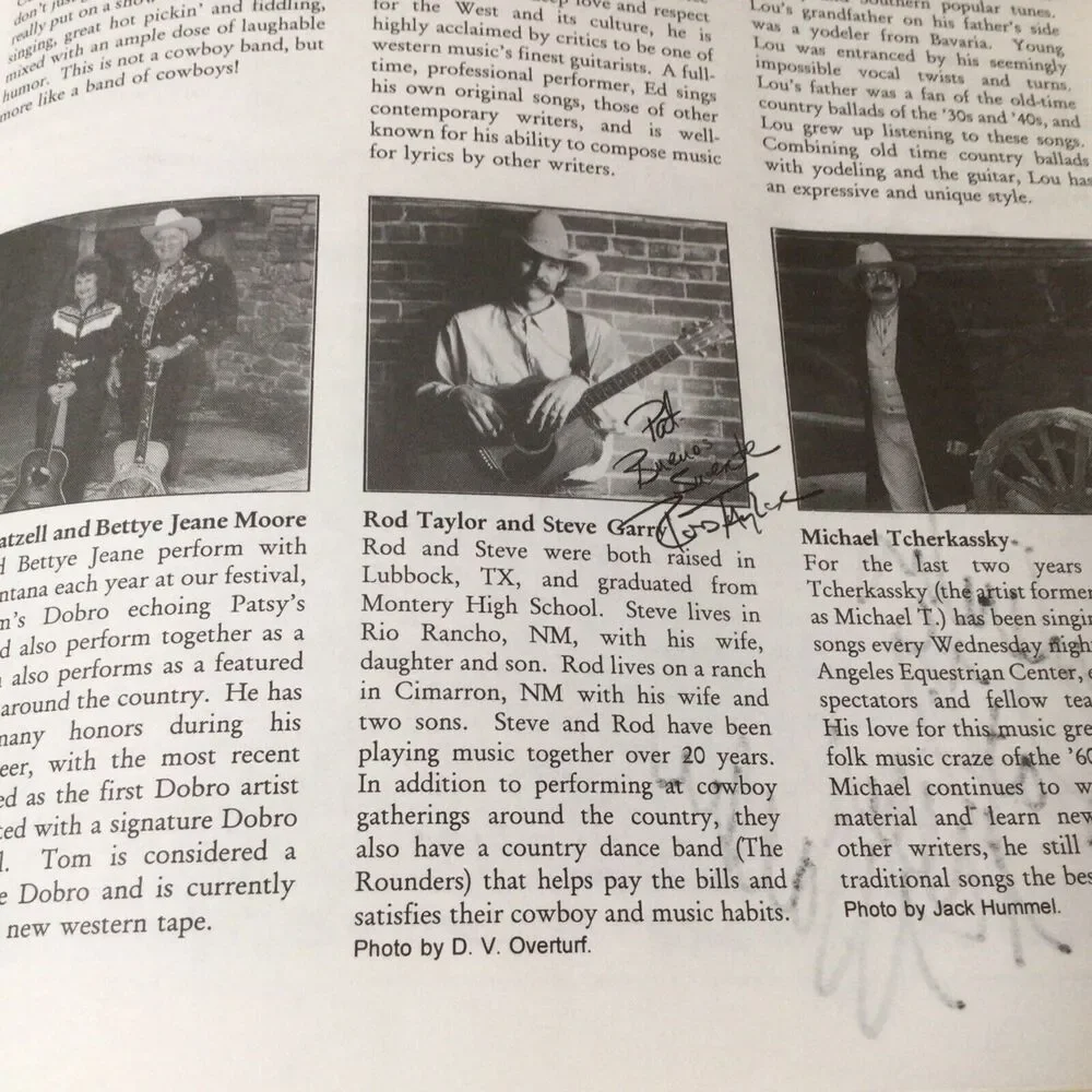 Signed x6 Vtg 7th Annual Western Music Festival 1995 Tucson Arizona Program 919A